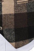 Load image into Gallery viewer, Lapel Brown Men's Suit Check Vest