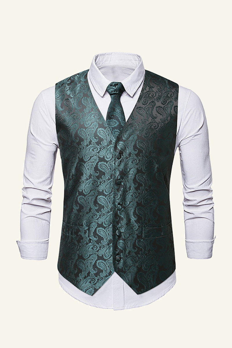 Load image into Gallery viewer, Single Breasted Slim Fit Print Men's Suit Vest