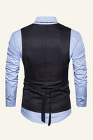 Load image into Gallery viewer, Black Single Breasted Lapel Men's Black Vest