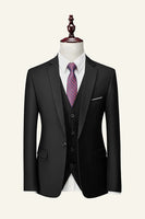 Load image into Gallery viewer, Black Notched Lapel 3 Piece Wedding Men Suits