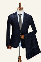 Load image into Gallery viewer, Dark Blue Notched Lapel 2-Piece Men's Suit