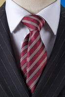 Load image into Gallery viewer, Black Striped Double-Breasted Peaked Lapel 3-Piece Men's Suit