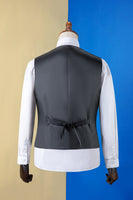 Load image into Gallery viewer, Black Peaked Lapel 3-Piece Men's Suit Tuxedo