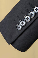 Load image into Gallery viewer, Black Peaked Lapel 3-Piece Men's Suit Tuxedo