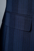 Load image into Gallery viewer, Dark Blue Pinstripe 3-Piece Double-Breasted Men's Suit