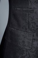 Load image into Gallery viewer, Black Jacquard Double-Breasted 3-Piece Men's Suit