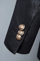 Load image into Gallery viewer, Black Jacquard Double-Breasted 3-Piece Men's Suit