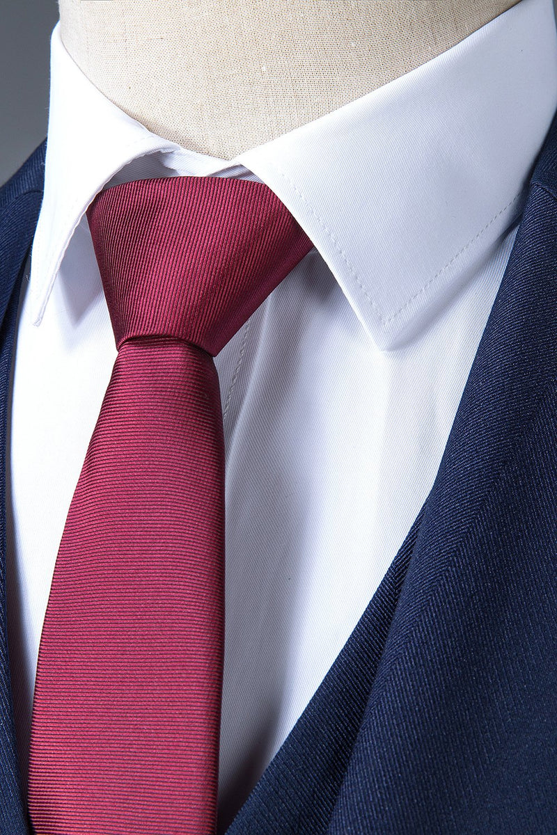 Load image into Gallery viewer, Navy Notched Lapel 3-Piece Men's Suit