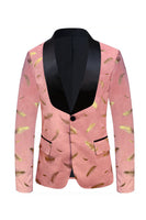 Load image into Gallery viewer, Turquoise Jacquard Shawl Lapel Men's Prom Blazer