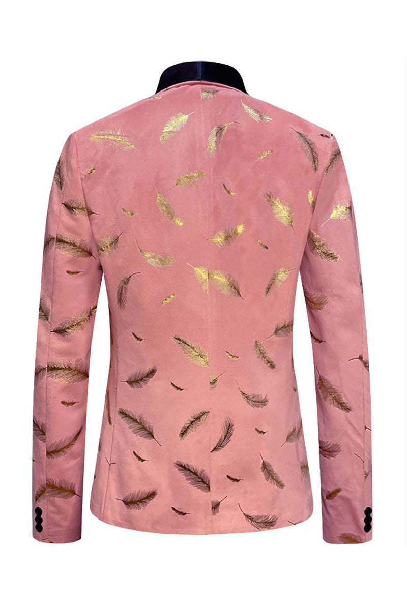 Load image into Gallery viewer, Turquoise Jacquard Shawl Lapel Men's Prom Blazer