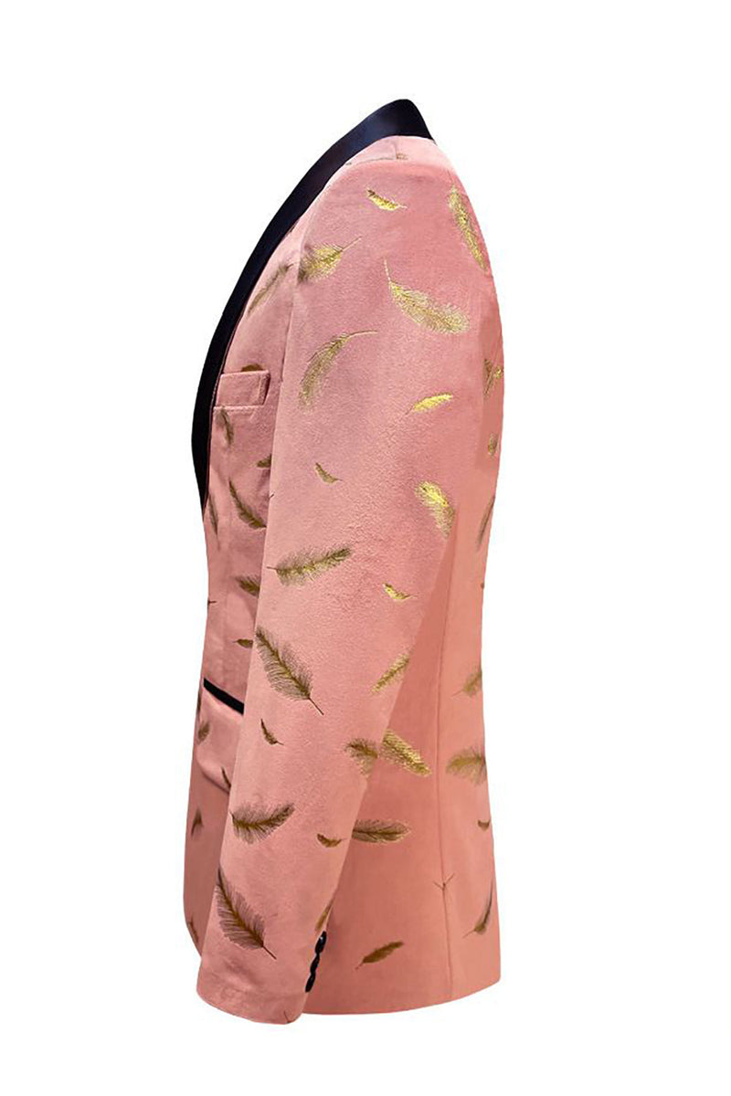 Load image into Gallery viewer, Turquoise Jacquard Shawl Lapel Men's Prom Blazer