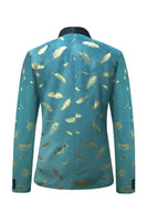 Load image into Gallery viewer, Turquoise Jacquard Shawl Lapel Men's Prom Blazer