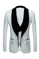 Load image into Gallery viewer, Biege Dots Jacquard 2 Piece Men's Prom Suits