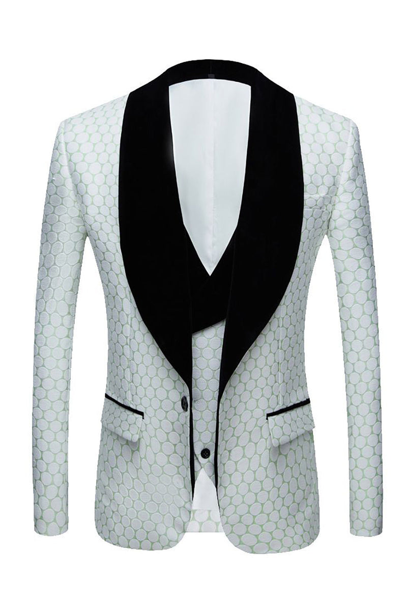 Load image into Gallery viewer, Biege Dots Jacquard 2 Piece Men's Prom Suits