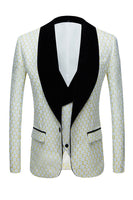 Load image into Gallery viewer, Biege Dots Jacquard 2 Piece Men's Prom Suits