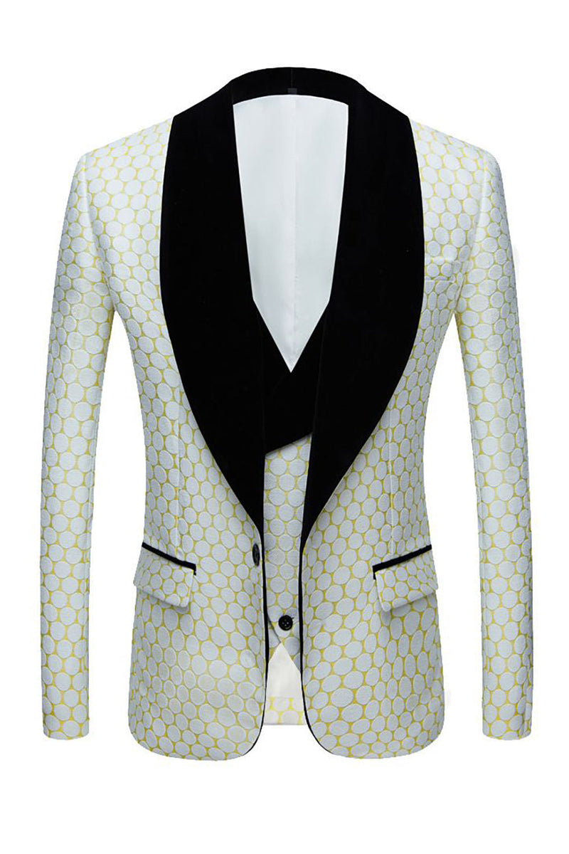 Load image into Gallery viewer, Biege Dots Jacquard 2 Piece Men's Prom Suits