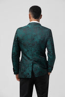 Load image into Gallery viewer, Dark Green Peak Lapel 2 Pieces Double Breasted Men's Suits