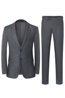 Load image into Gallery viewer, Men's Grey 3-Piece Notched Lapel Slim Fit Wedding Suits