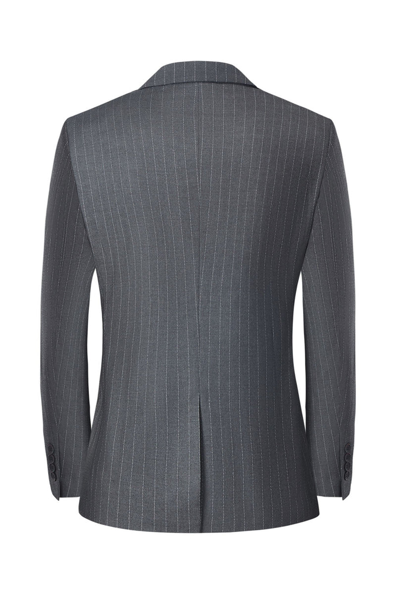 Load image into Gallery viewer, Men's Grey 3-Piece Notched Lapel Slim Fit Wedding Suits