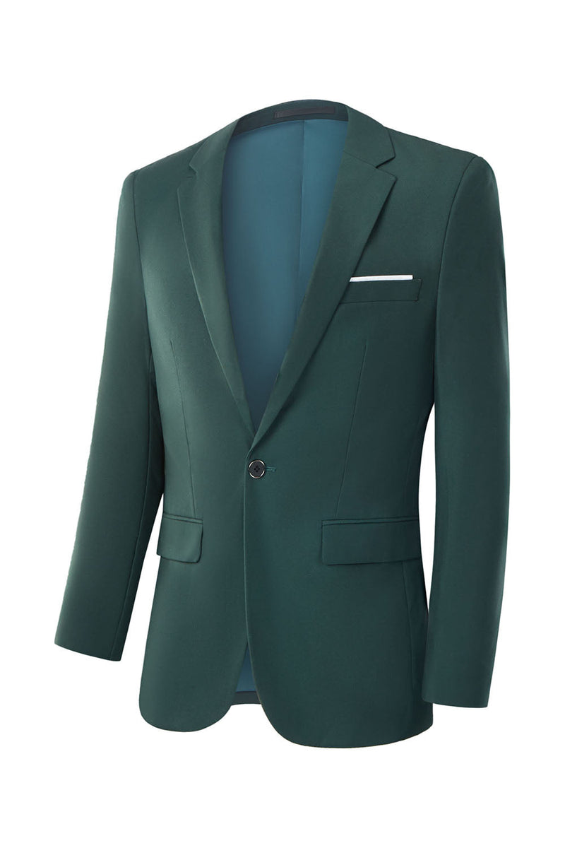 Load image into Gallery viewer, Men's Dark Green 2-Piece Notched Lapel Slim Fit Wedding Suits