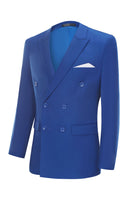 Load image into Gallery viewer, Men's Blue 2-Piece Double Breasted Wedding Suits