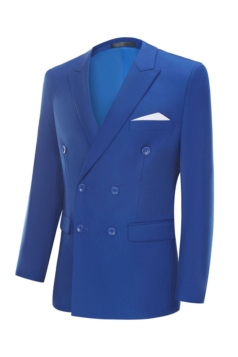 Load image into Gallery viewer, Men's Blue 2-Piece Double Breasted Wedding Suits