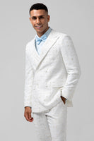 Load image into Gallery viewer, White Peak Lapel 2 Pieces Double Breasted Men's Prom Suits