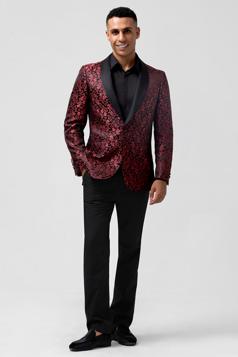 Load image into Gallery viewer, Red Shawl Lapel 2 Pieces Men's Prom Suits