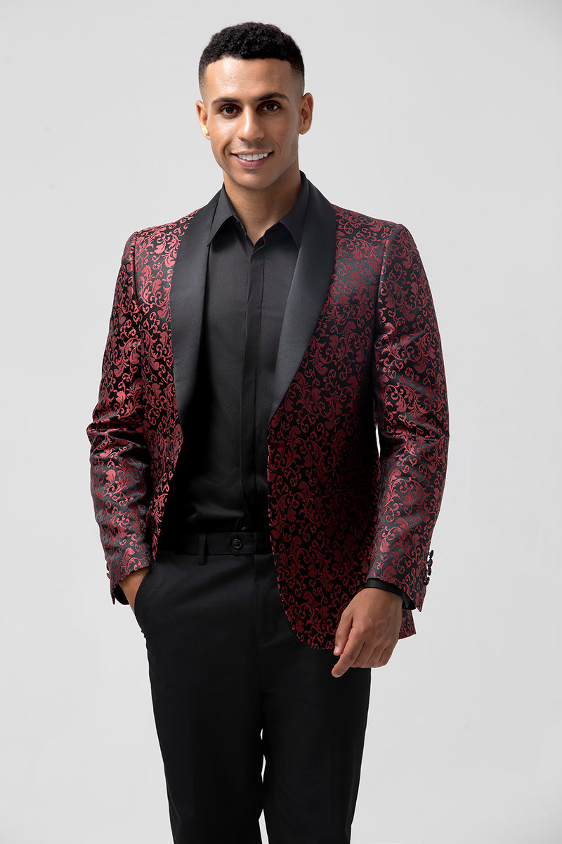 Load image into Gallery viewer, Red Shawl Lapel 2 Pieces Men's Prom Suits