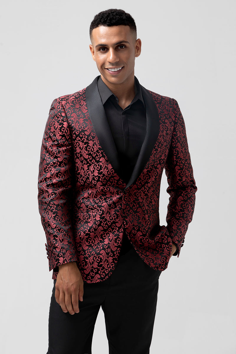 Load image into Gallery viewer, Red Shawl Lapel 2 Pieces Men's Prom Suits