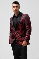 Load image into Gallery viewer, Red Shawl Lapel 2 Pieces Men's Prom Suits