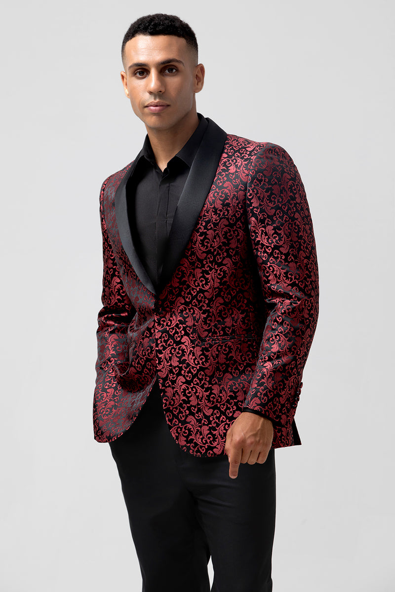 Load image into Gallery viewer, Red Shawl Lapel 2 Pieces Men's Prom Suits