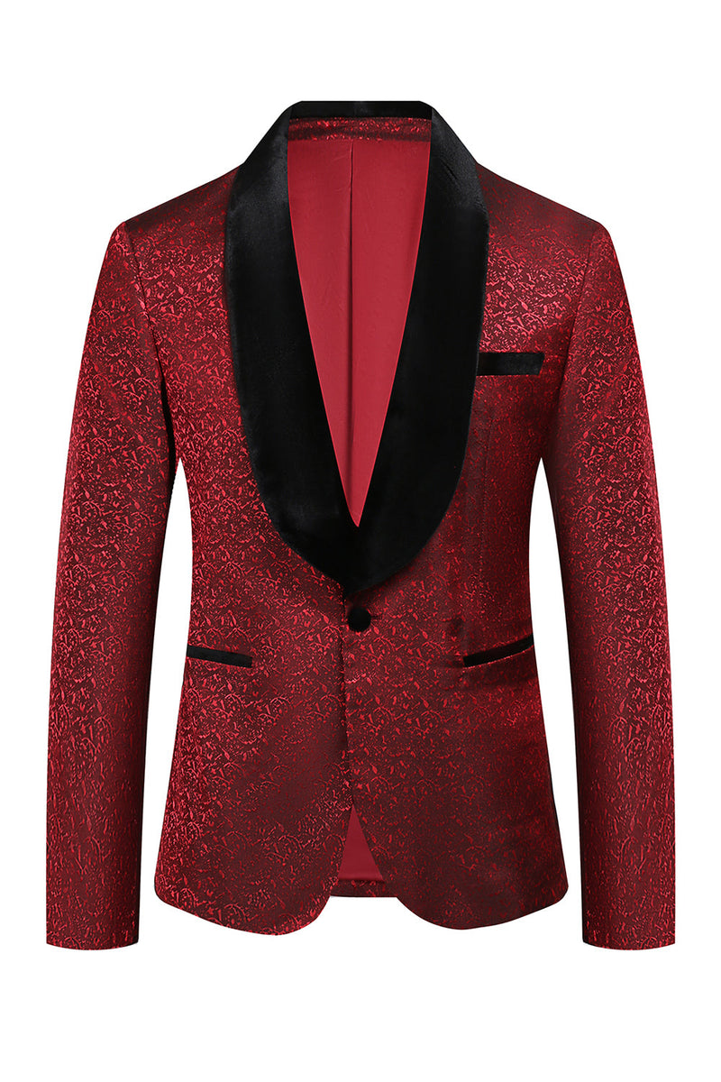 Load image into Gallery viewer, Red Jacquard 2 Piece Men's Prom Suits