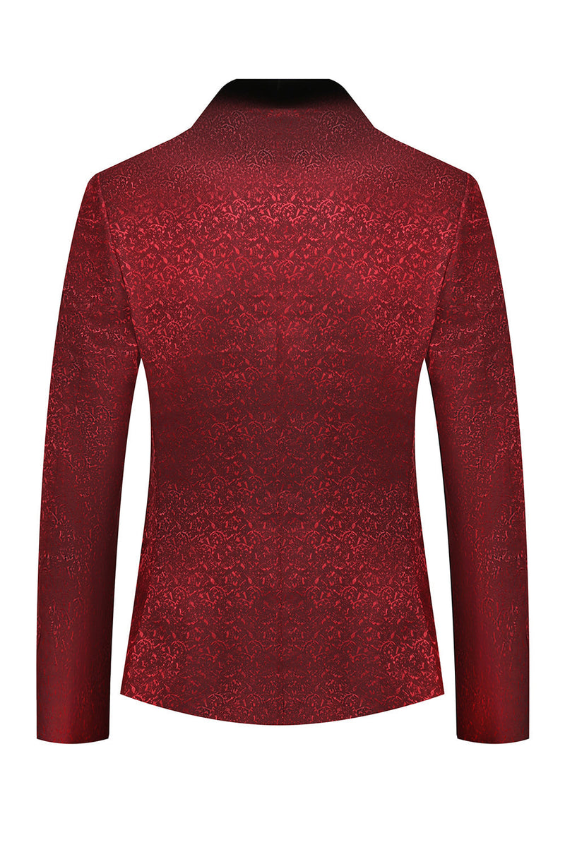 Load image into Gallery viewer, Red Jacquard 2 Piece Men's Prom Suits