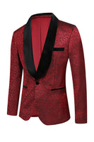 Load image into Gallery viewer, Red Jacquard 2 Piece Men's Prom Suits