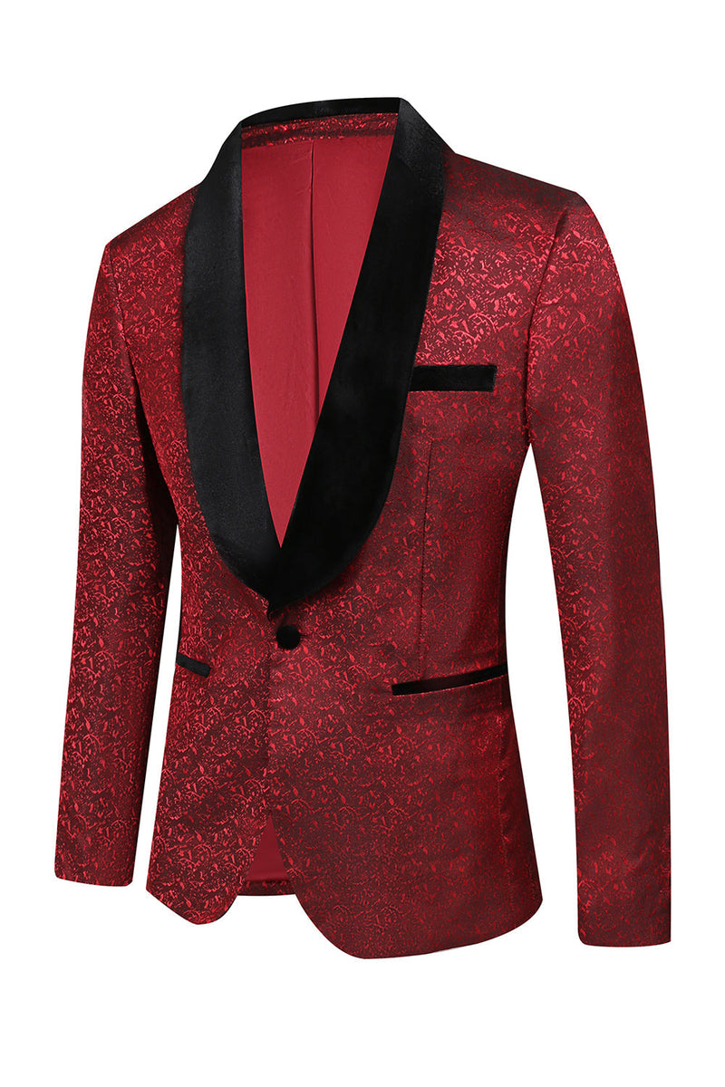 Load image into Gallery viewer, Red Jacquard 2 Piece Men's Prom Suits