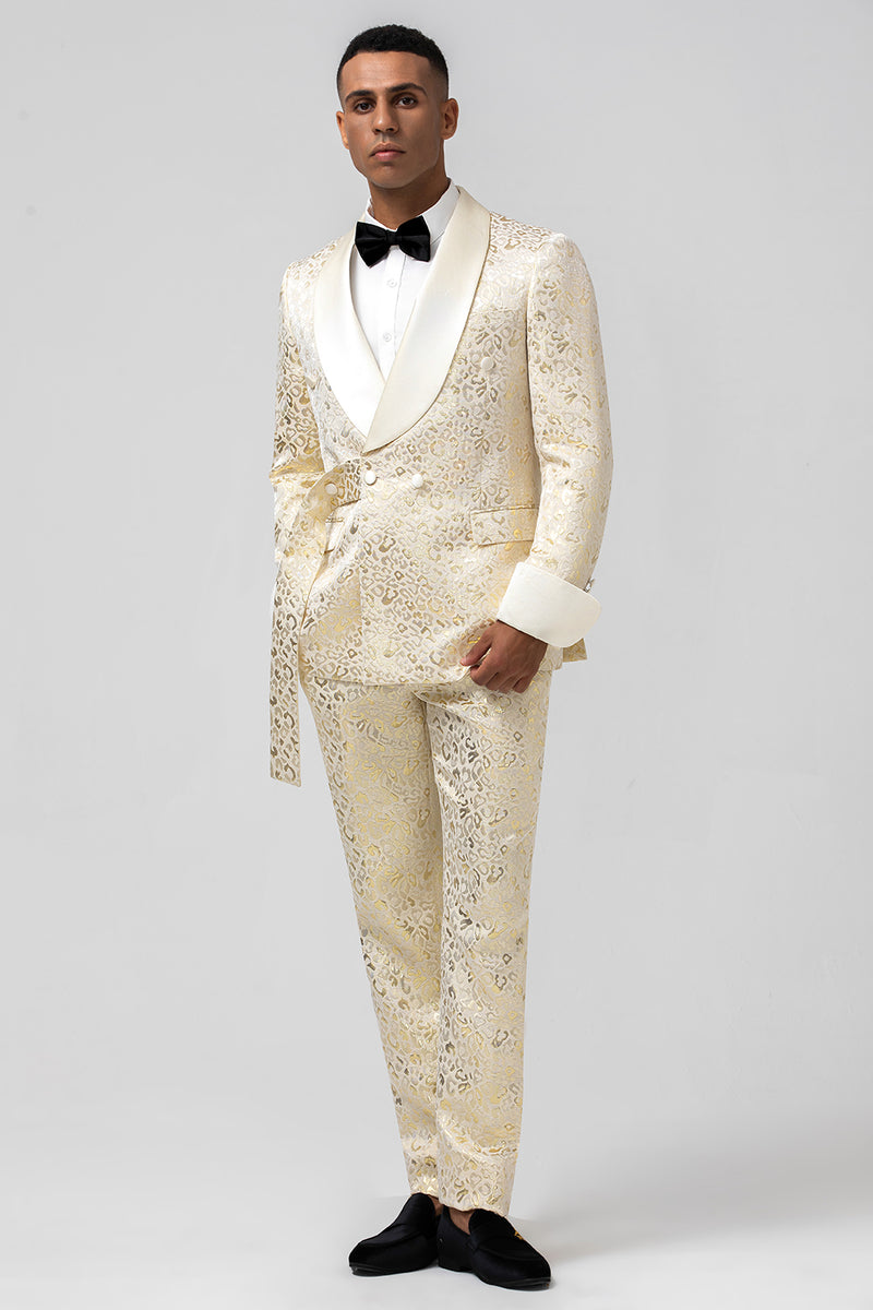 Load image into Gallery viewer, Champagne Shawl Lapel 2 Pieces Men's Suits