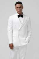 Load image into Gallery viewer, White Notch Lapel Double Breasted 2 Pieces Men's Suits