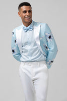 Load image into Gallery viewer, Light Blue Peak Lapel 2 Pieces One Button Men's Prom Suits