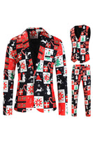 Load image into Gallery viewer, Red Christmas Tree Printed 3 Piece Men's Suits