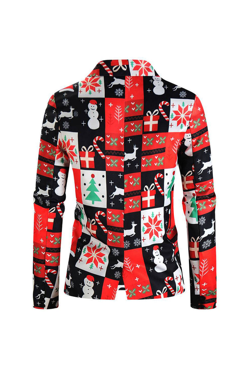 Load image into Gallery viewer, Red Christmas Tree Printed 3 Piece Men's Suits