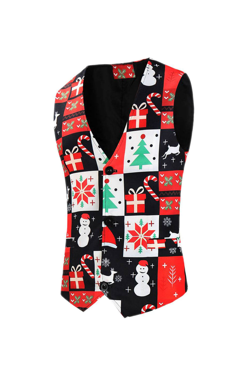 Load image into Gallery viewer, Red Christmas Tree Printed 3 Piece Men's Suits