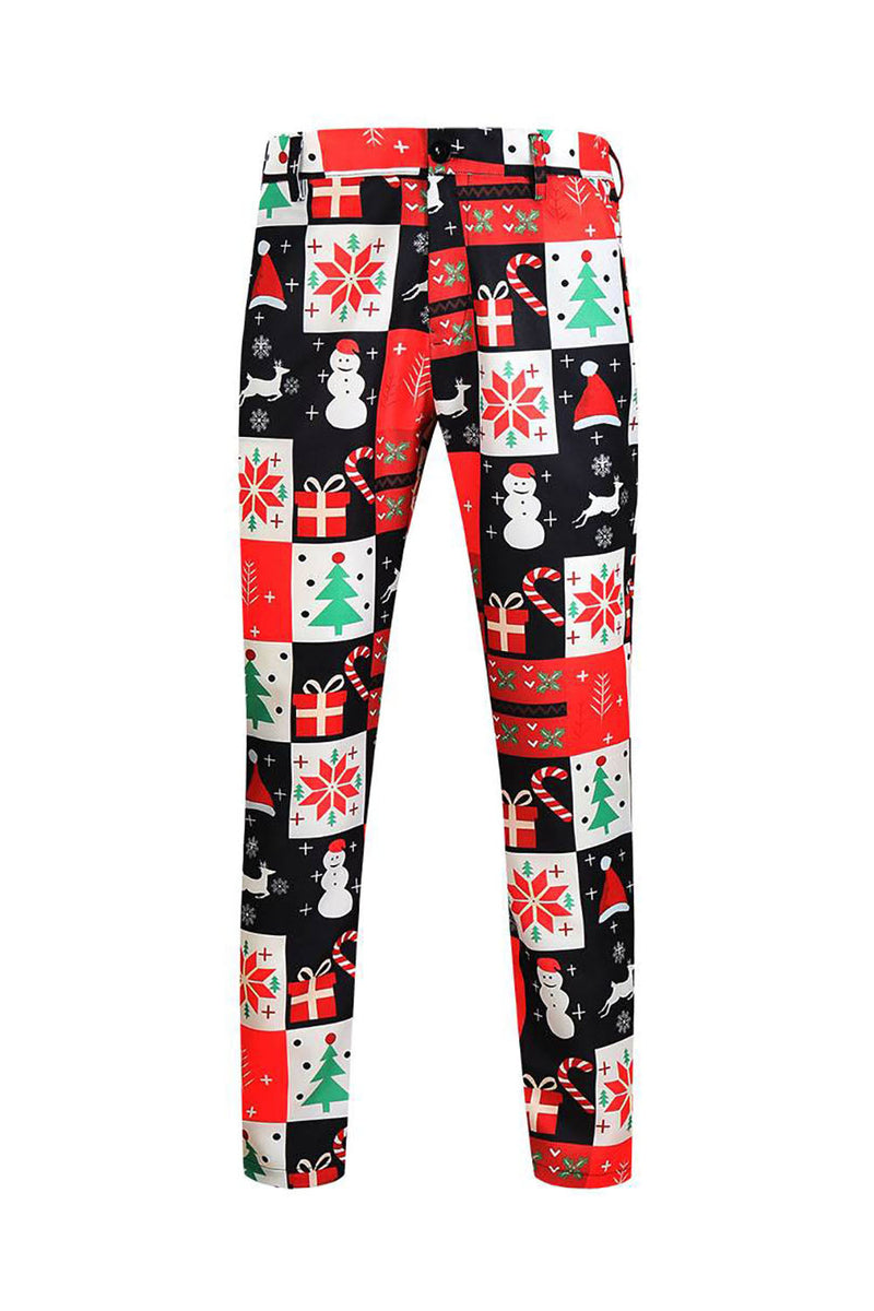 Load image into Gallery viewer, Red Christmas Tree Printed 3 Piece Men's Suits