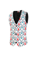 Load image into Gallery viewer, White Reindeer Printed 3 Piece Christmas Men's Suits