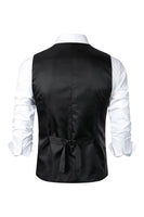Load image into Gallery viewer, Black Single Breasted  V Neck Men's Retro Casual Vest