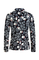 Load image into Gallery viewer, Men's Black Christmas Printed 3-Piece One Button Party Suits