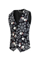 Load image into Gallery viewer, Men's Black Christmas Printed 3-Piece One Button Party Suits