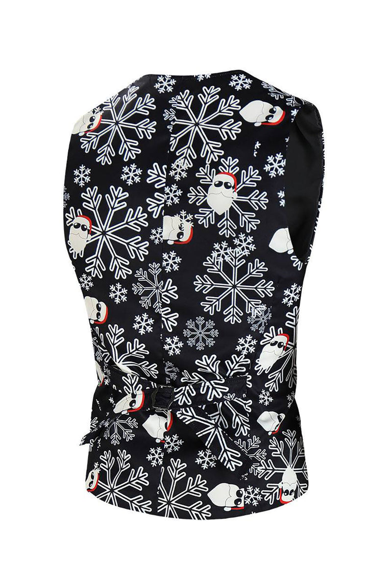 Load image into Gallery viewer, Men's Black Christmas Printed 3-Piece One Button Party Suits
