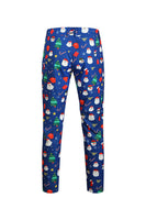 Load image into Gallery viewer, Men's Blue Christmas Printed 3-Piece One Button Party Suits