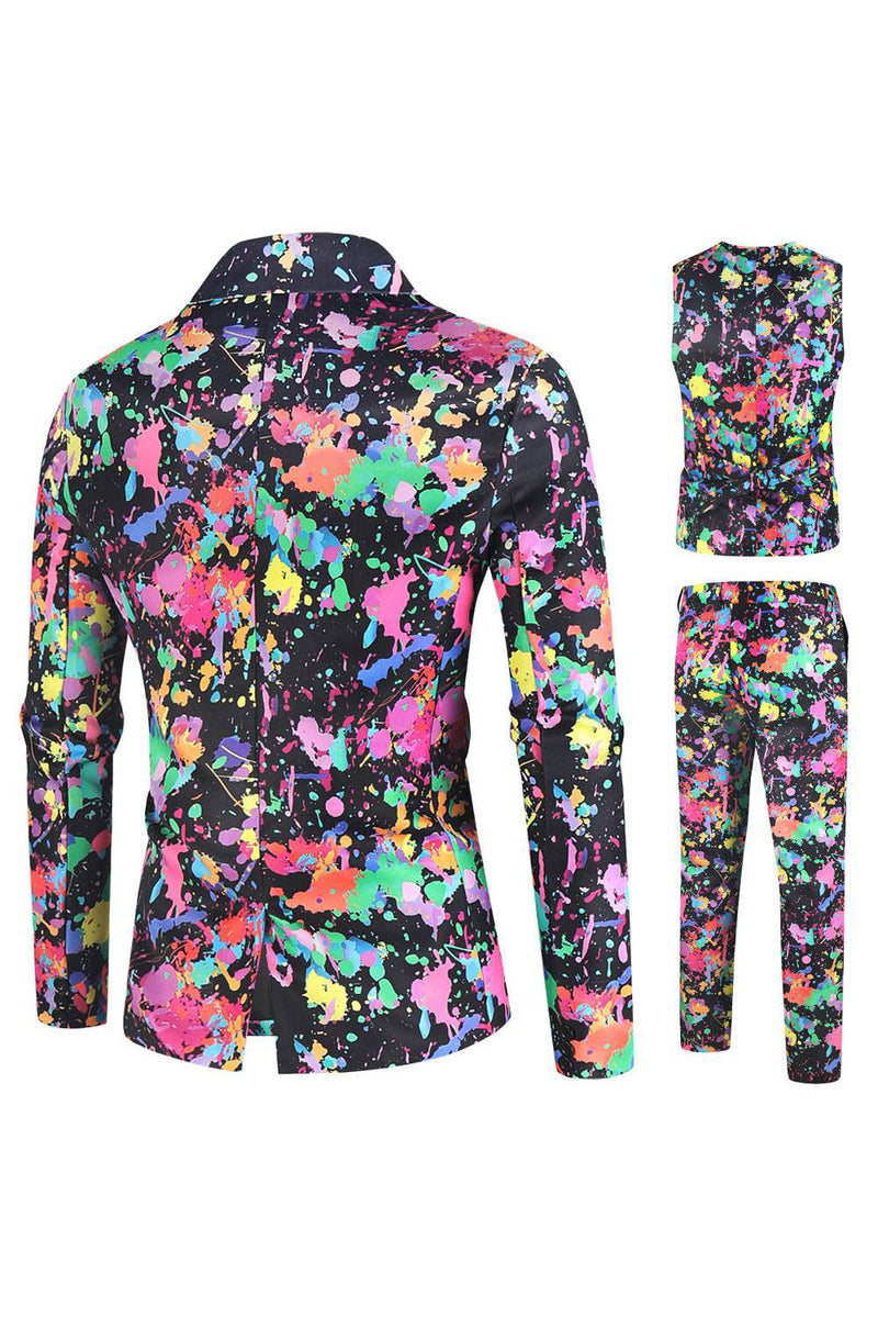 Load image into Gallery viewer, Men's Christams Printed Colorful 3-Piece One Button Party Suits